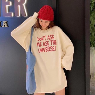 Áo phông, áo thun nam nữ form rộng tay dài unisex 't ask me don't the universe! 70kg ml083