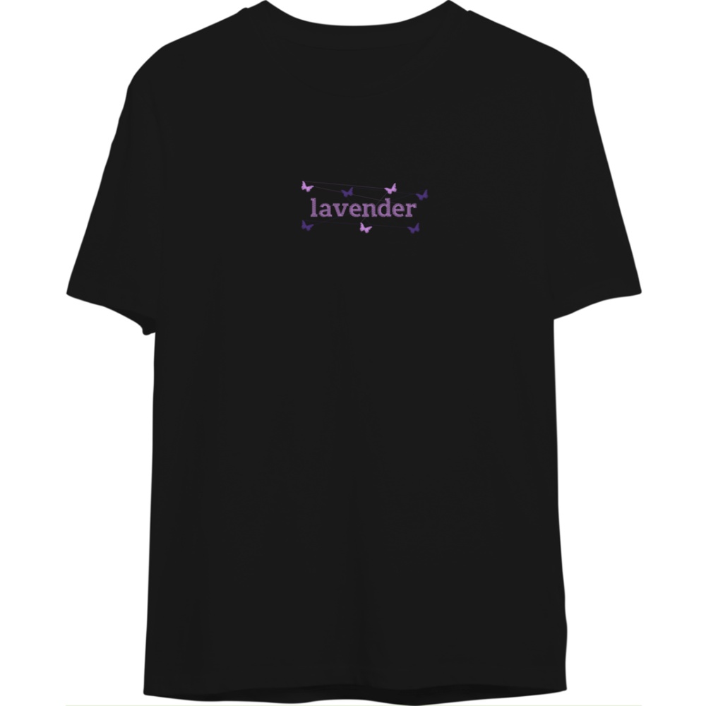 Áo thun thêu cotton unisex Lavender