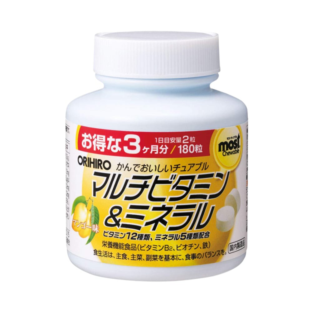 Viên nhai bổ sung Vitamin và khoáng chất Orihiro Most Chewable 180 viên