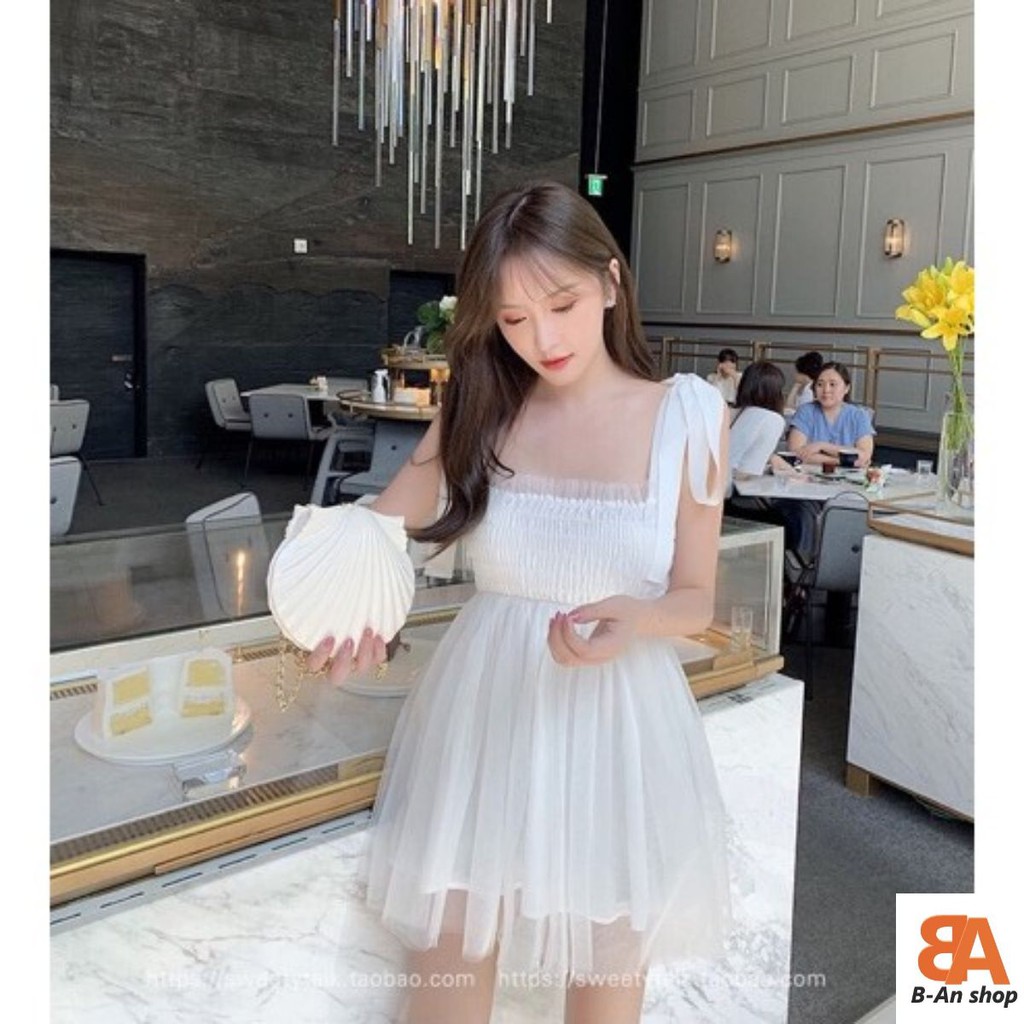 (Video) Đầm lưới dây cột nơ công chúa | BigBuy360 - bigbuy360.vn