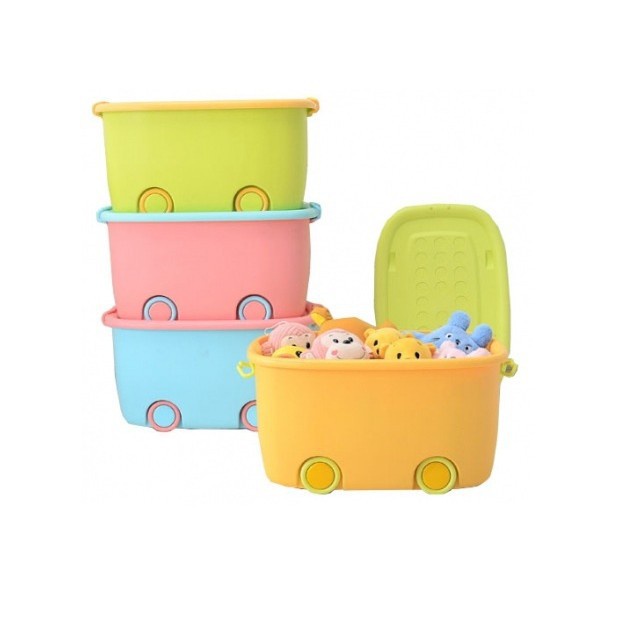 Thùng đựng đồ chơi có bánh xe, có quai khóa loại to(58*39*31cm)