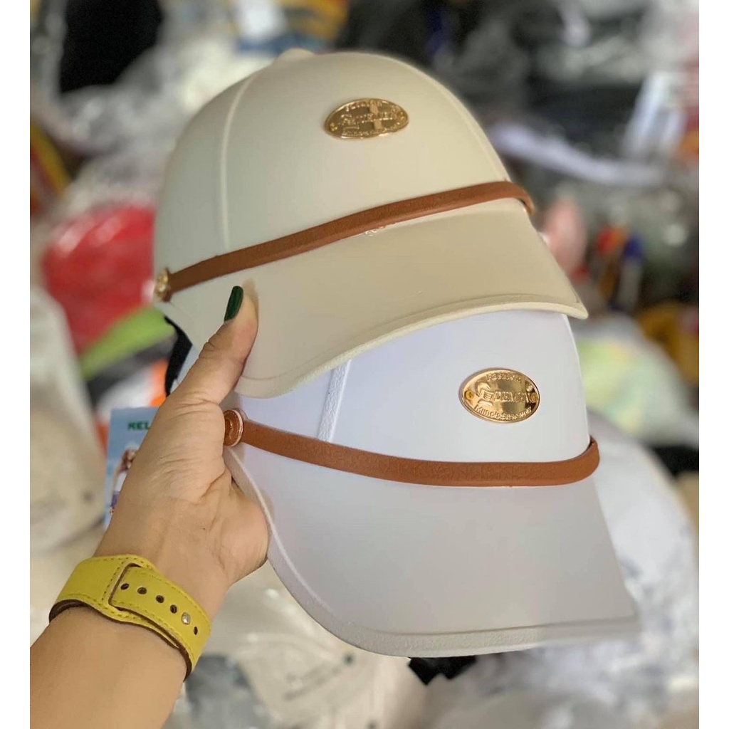 ❤️FREESHIP❤️ Nón Kết Bảo Hiểm Demen Khoét Lỗ, Nón Bảo Hiểm Màu Trắng
