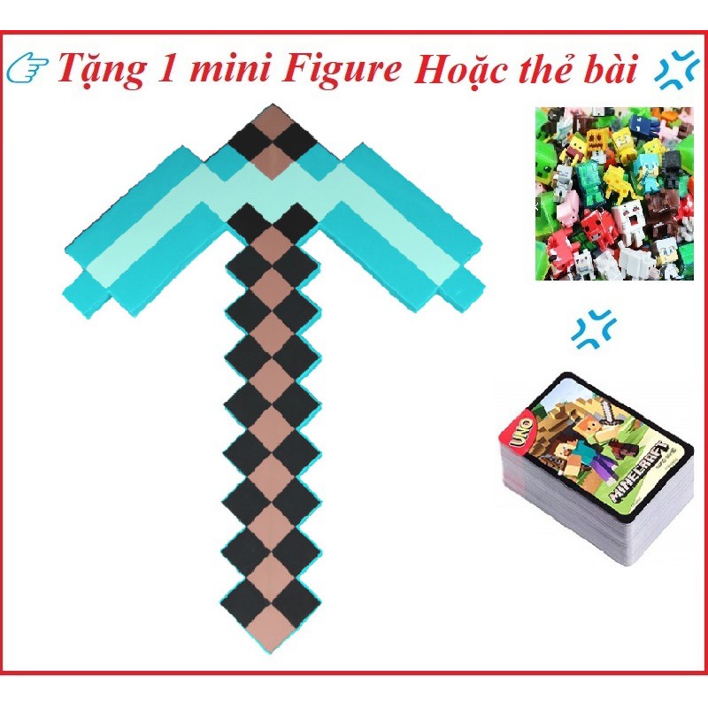 Combo kiếm cuốc rìu xẻng kim cương minecraft