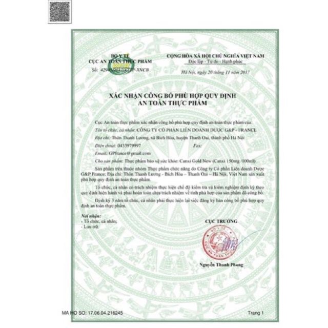 Siro Canxi Gold New GP – Giúp bé ăn ngon miệng, tăng chiều cao, dễ hấp thu, hỗ trợ tiêu hóa