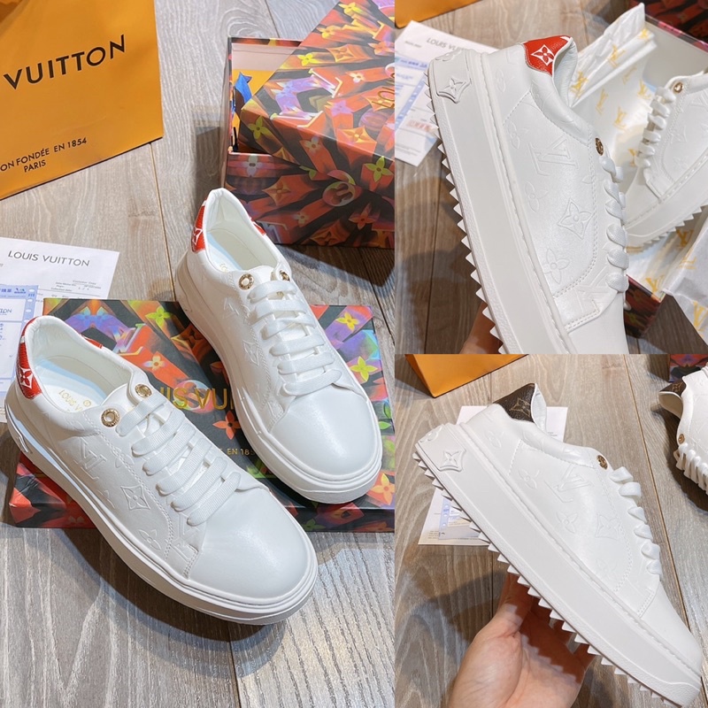 Giày thể thao lv gót pha màu vân chìm fullbox