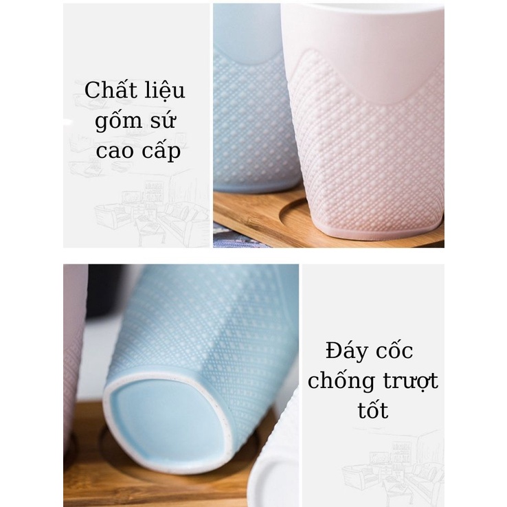 Cốc Đựng Bàn Chải Đánh Răng 420ml Chất Liệu Gốm Sứ Cao Cấp Trong Nhà Tắm Khách Sạn
