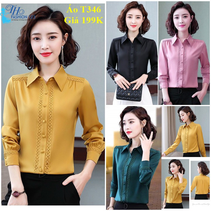 Áo Sơ Mi Nữ Phi Lụa Cao Cấp