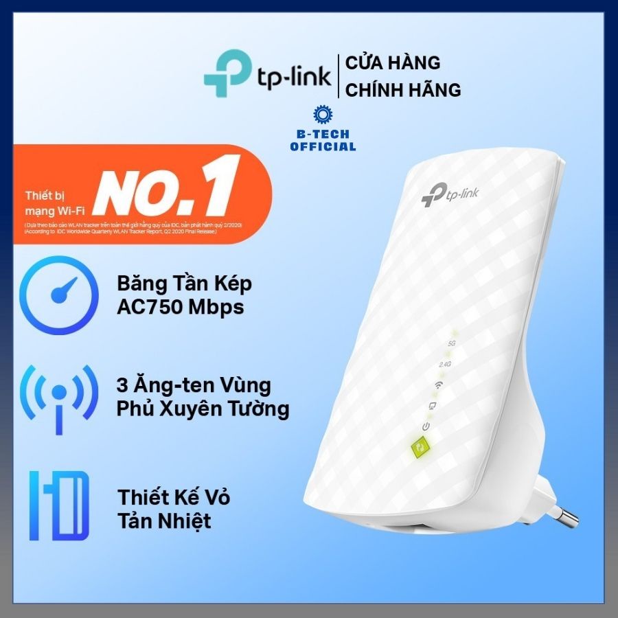 Bộ Mở Rộng Sóng Wifi TP-Link RE200 Chuẩn AC 750Mbps - Hàng Chính Hãng