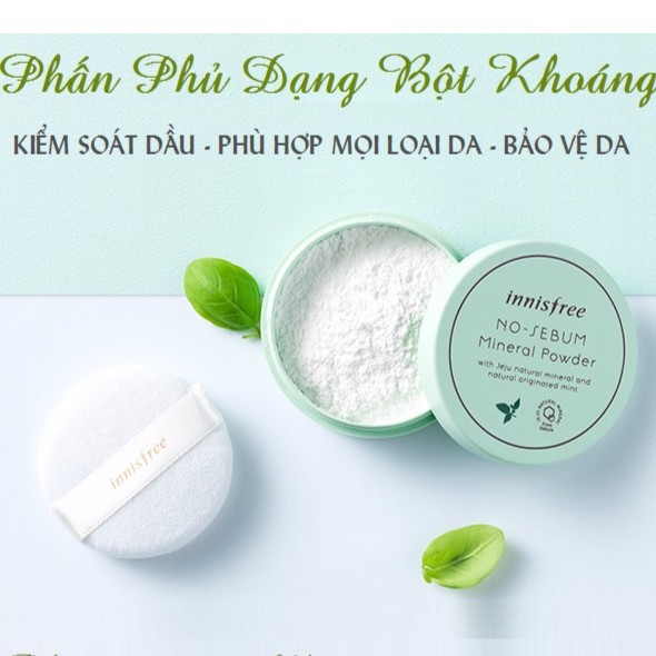 [Hot] Phấn phủ dạng bột kiềm dầu Innisfree – no sebum mineral powder [Chính hãng]