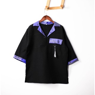 Áo Shanghai Phối Gấm Cổ Vest