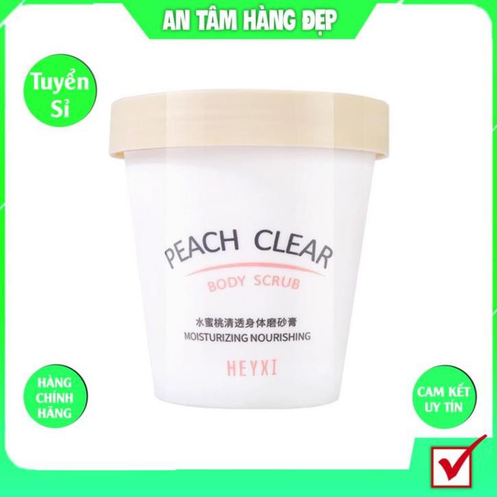 Một Hũ Tẩy Da Chết Body HEYXI Đào MINI 200G Xinh Xắn Dễ Thương Trắng Da Lưu Hương KING DC