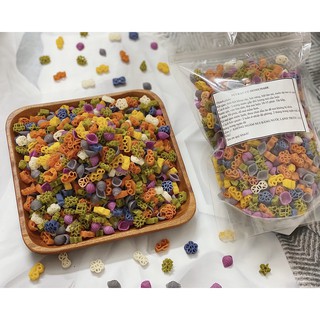 Nui Rau Củ Hữu Cơ Ngũ Sắc🍰 FREESHIP 🍰 Nui Rau Củ Ngũ Sắc Ăn Dặm Cho Bé 5,6,7,8 tháng tuổi  500G - Fit Nuts