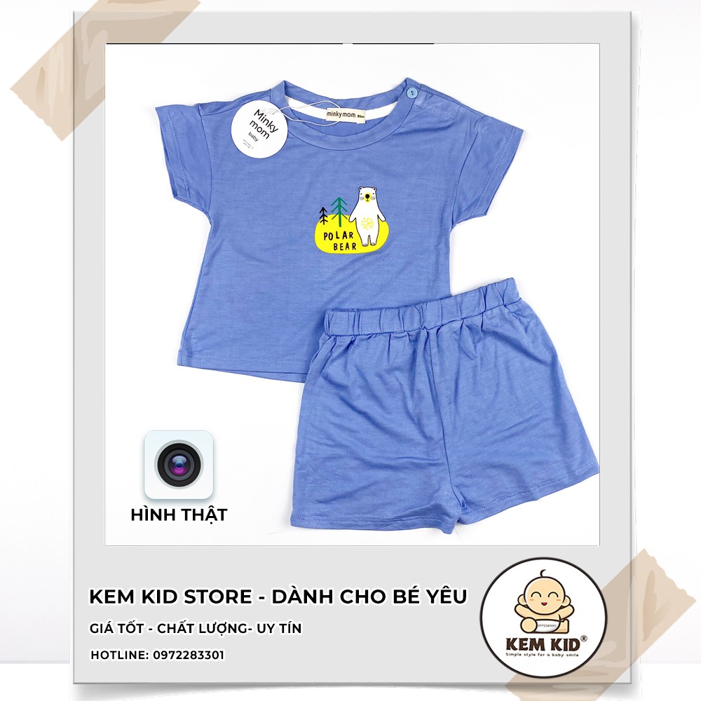 Minkymom bộ cộc in hình mùa hè ngọt ngào, vải mềm mịn, thấm hút, mát mẻ cho bé yêu