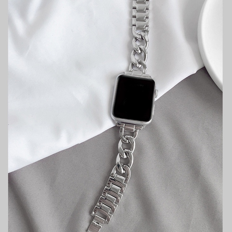 Dây Đeo Inox Dạng Xích Cho Đồng Hồ Thông Minh Apple Watch Series 7 6 5 4 3 2 1 SE 38mm 42mm 40mm 44mm