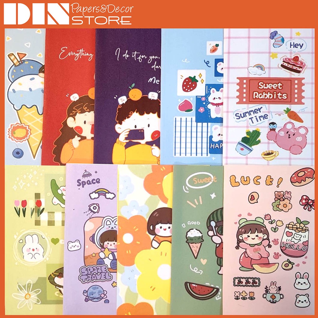 [TẶNG KÈM STICKER] túi giấy gói quà mini size 12x19cm TG1219  DIN Store  túi quà tặng dễ thương