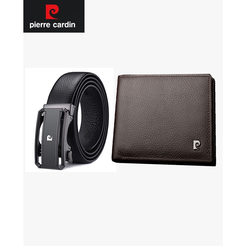 Combo thắt lưng ví nam Pierre Cardin chính hãng khóa trượt tự động da bò cao cấp SET-PC28