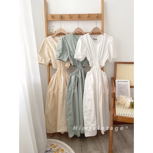 Đầm maxi đi biển hở lưng cut eo , lưng bo chun nhún ( hình chụp sàn thật ) - mh18 | BigBuy360 - bigbuy360.vn