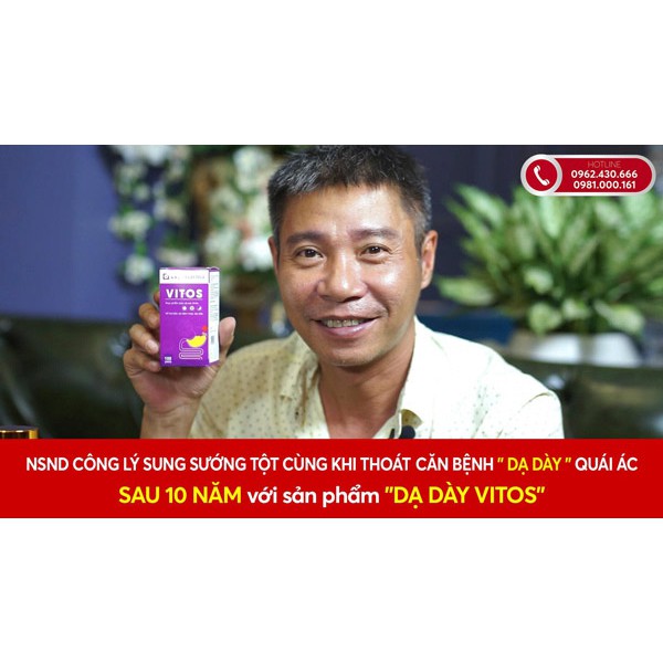 Dạ Dày Vitos [CHÍNH HÃNG] - Viêm loét dạ dày, trào ngược thực quản, xuất huyết dạ dày, khuẩn hp