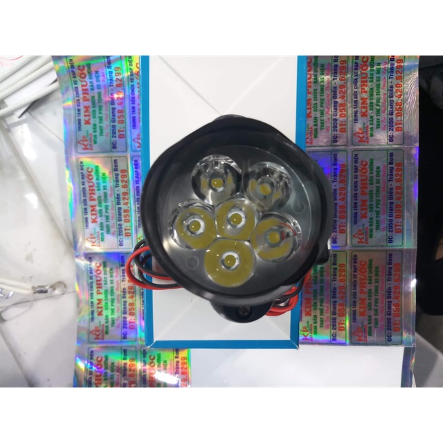 Đèn led 6 tim 12-80v 12w siêu sáng pha xa