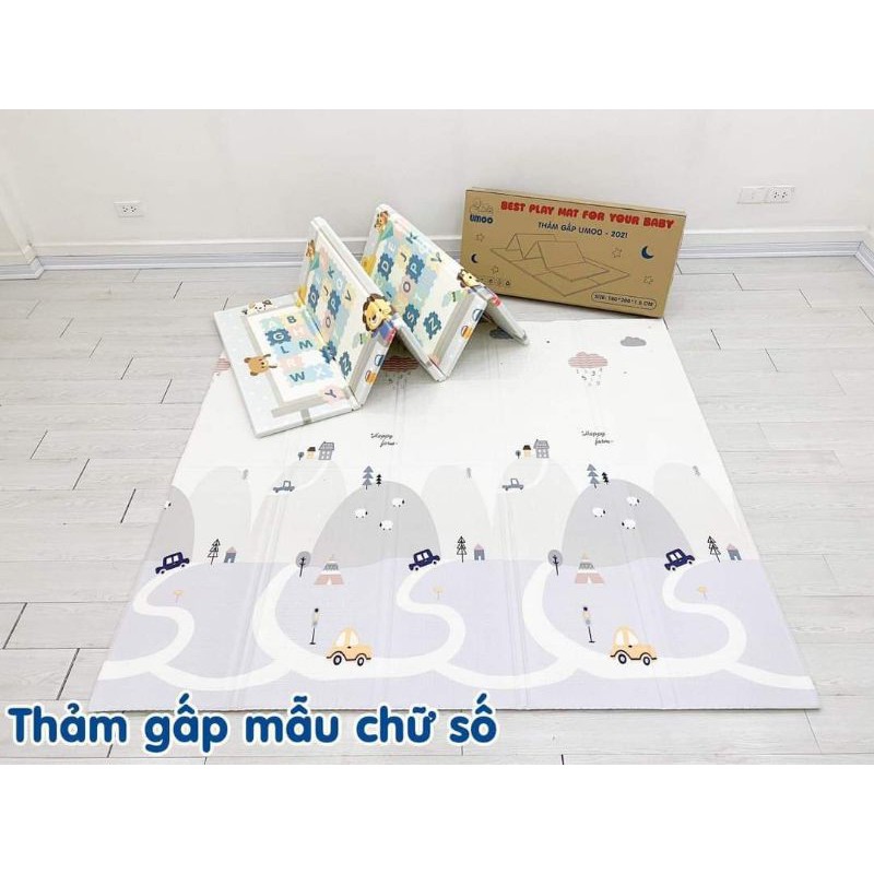 Thảm xốp gấp gọn chính hãng Umoo 1M8X2M mẫu cũ /mẫu mới 2021