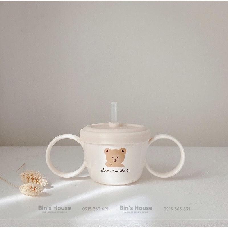 CỐC TẬP UỐNG KÈM NẮP SNACK CHO BÉ STRAW &amp; SNACK CUP DOTTODOT x TGM THỎ GÂU