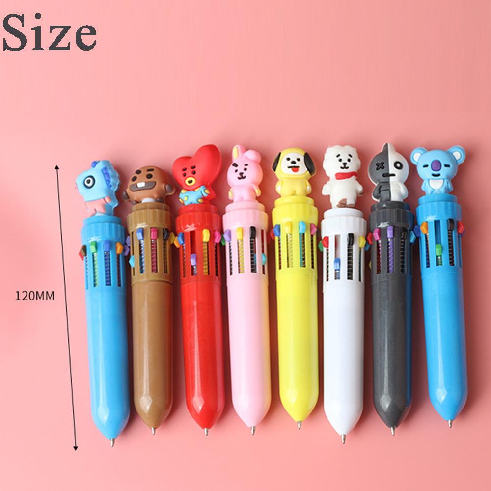 Set 10 Bút Bi Nhiều Màu Sắc Hóa Trang Bangtan Boys