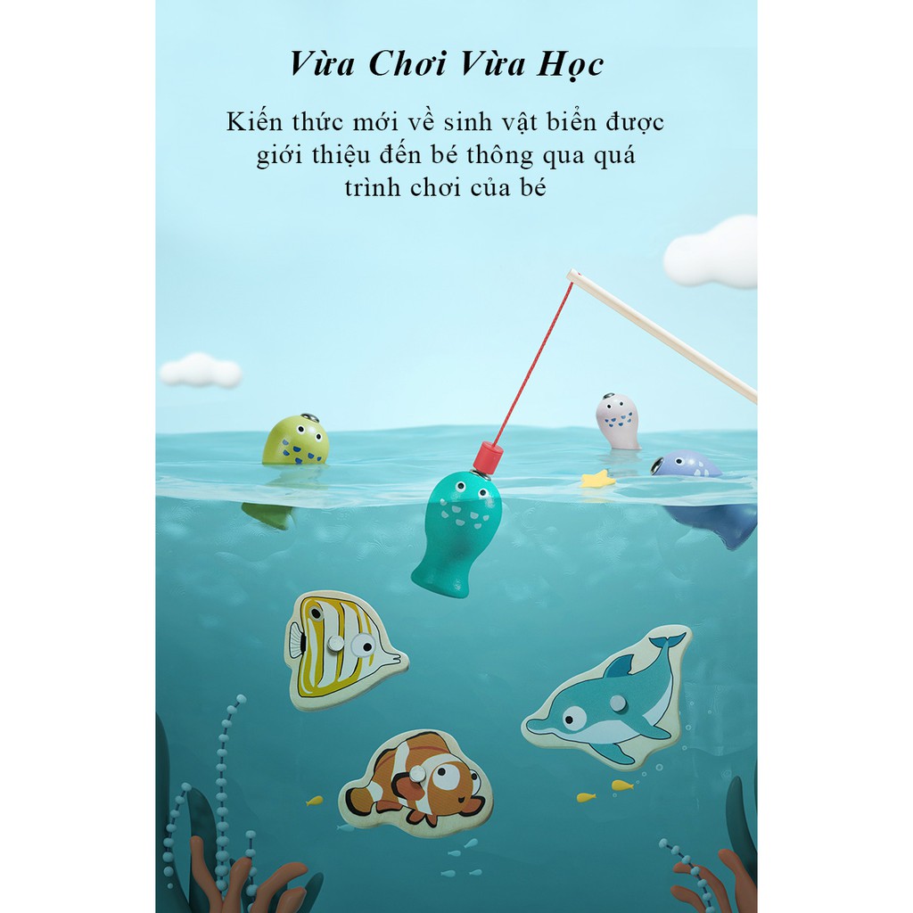 Đồ Chơi Câu Cá Nam Châm, Gỗ Thông New Zealand - BabyCare Rèn Luyện Khéo Léo