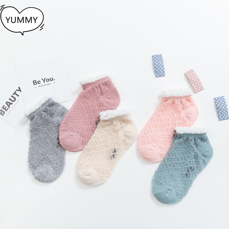 Set 5 Đôi Vớ Cotton Mỏng Thoáng Khí Thấm Hút Mồ Hôi Thời Trang Mùa Hè Dành Cho Trẻ 2022