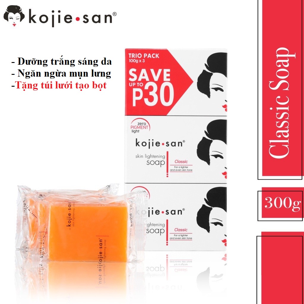 Set 3 cục xà phòng dưỡng trắng da KojieSan 100g ( HÀNG CHÍNH HÃNG )