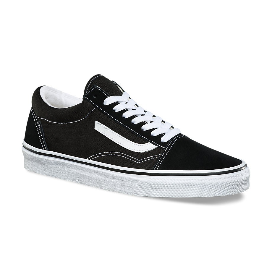 Giày Vải Sneaker VA Nam Cổ Thấp Màu Đen Đế Trắng