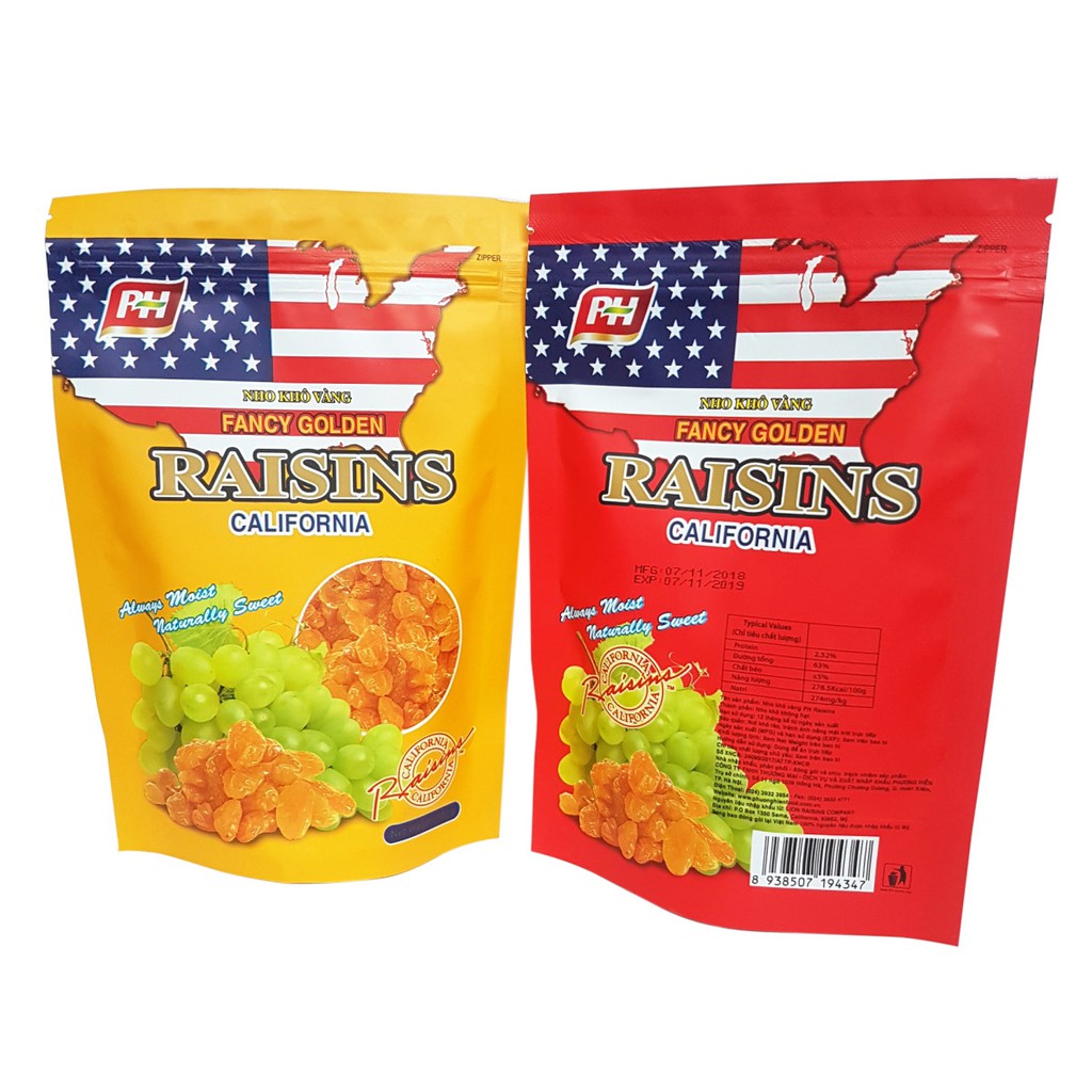Nho khô vàng nhập khẩu Mỹ Raisins 180g
