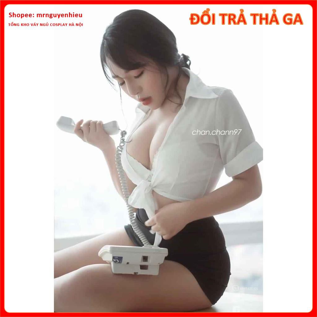 Bộ đồ ngủ nữ cosplay sexy tiếp viên gợi cảm, thư kí dam dang, áo croptop + váy ngủ bó sát TK003 -  - Hà Nội  - QUIN BEE | BigBuy360 - bigbuy360.vn