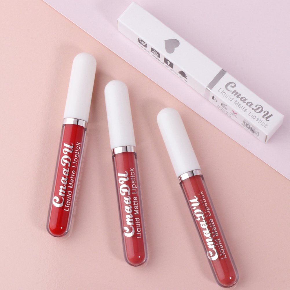 VN 18 màu Silky Velvet Matte Liquid Lipstick không thấm nước và không dễ phai màu Son môi Trang điểm mỹ phẩm