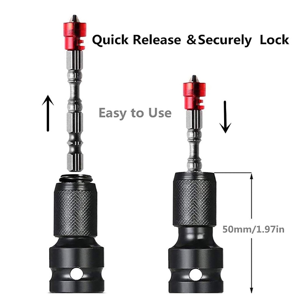 BERT🇻🇳 | Bộ điều hợp ổ cắm tác động Bộ điều hợp ổ cắm 1/2 inch Hex Shank Bộ chuyển đổi cờ lê tác động