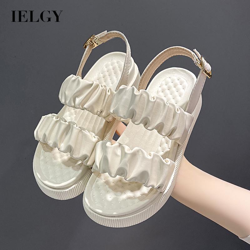 IELGY Giày sandal đế xuồng kiểu Pháp thời trang thoải mái cho nữ