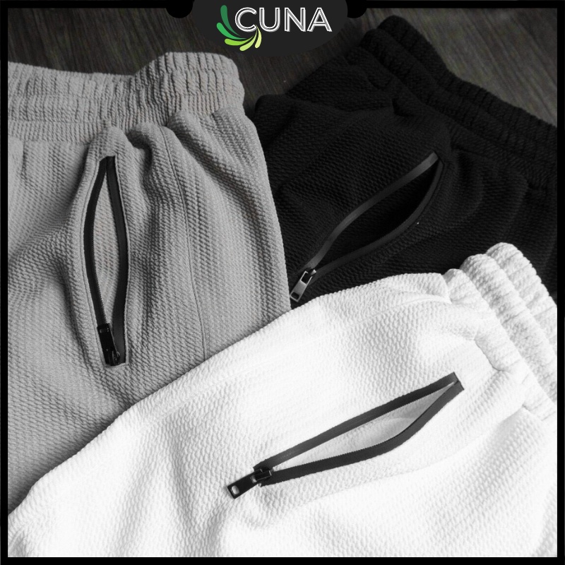 Bộ Thể Thao Nam CUNA Bộ Quần Áo Nam Quần Đùi Cộc Tay Mặc Nhà Tập Thể Dục Thể Thao Chơi Ngủ Mùa Hè Chất Đũi Xốp Cao Cấp