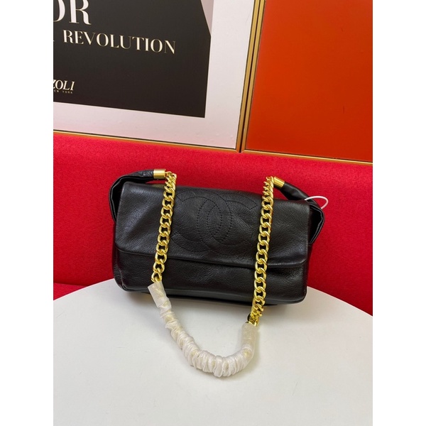 Túi xách/ túi đeo vai nữ thương hiệu thời trang cao cấp Channel 𝘾𝙝𝙖𝙣𝙚𝙡 CN chất liệu da thật dây đeo xích ánh kim