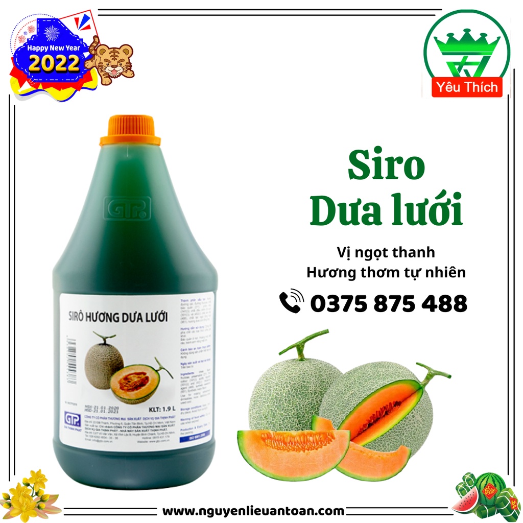 Siro Dưa Lưới GTP 2.5kg Hương Vị Đậm Đà, Vị Ngọt Tự Nhiên