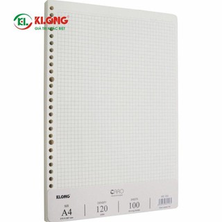 Ruột giấy refill sổ còng Caro A4 - 100 tờ; MS: 556 [Sổ caro Klong]