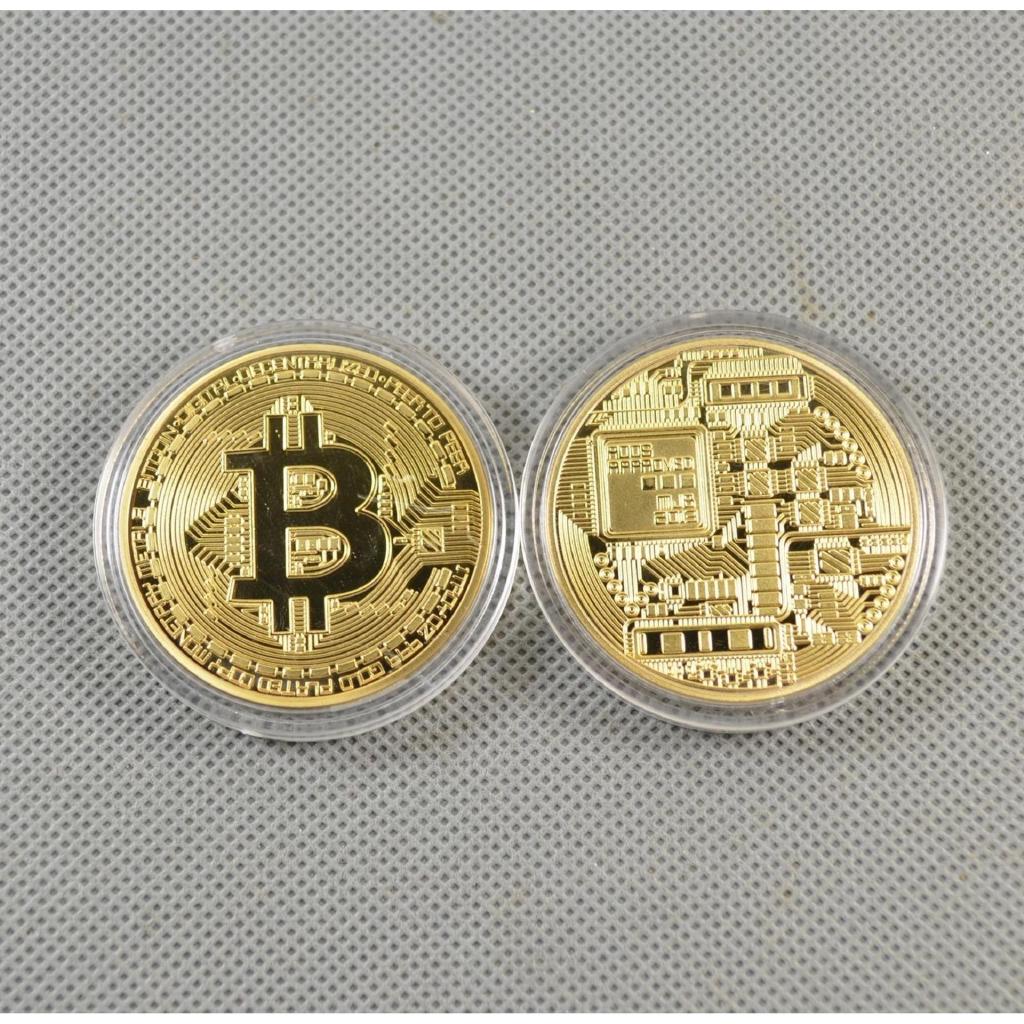 Đồng tiền may mắn Bitcoin Mạ vàng 24 + Hộp nhựa đi kèm H008