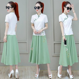 Sườn xám ăn mặc retro kiểu mới xẻ tà