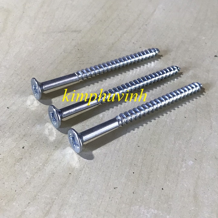 20 CÁI - 6x80mm VÍT GỖ ĐẦU BẰNG - VÍT TẮC KÊ NHỰA