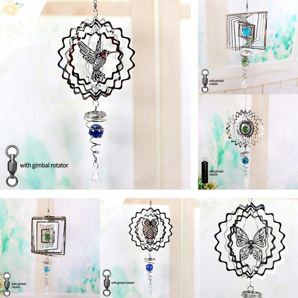 【VARSTR】3d Wind Chimes Spinner Kinetic Metal Tree Of Life Outdoor Garden Hanging Decor