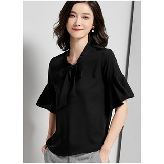 ÁO SƠ MI CỘT NƠ CỔ TAY LỠ