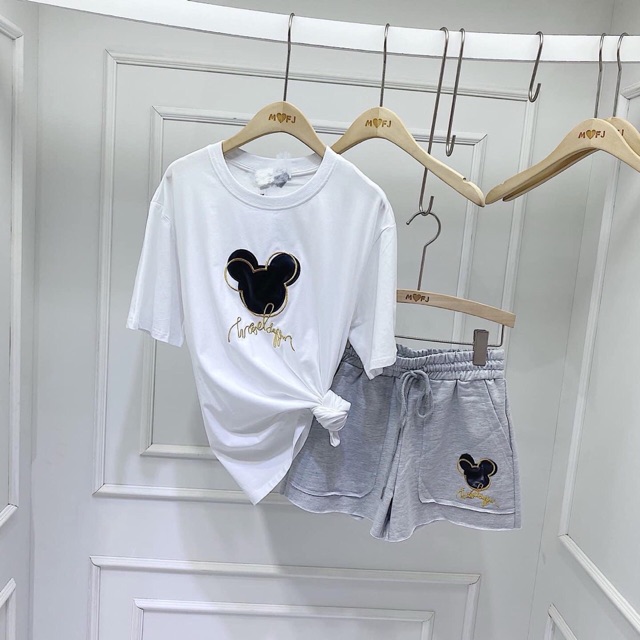 [Giá Xả Kho Cắt Lỗ] -Bộ Mặc Nhà Thêu Mickey | BigBuy360 - bigbuy360.vn