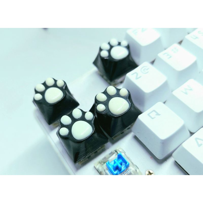 Keycap chân mèo dạ quang trang trí bàn phím cơ gaming