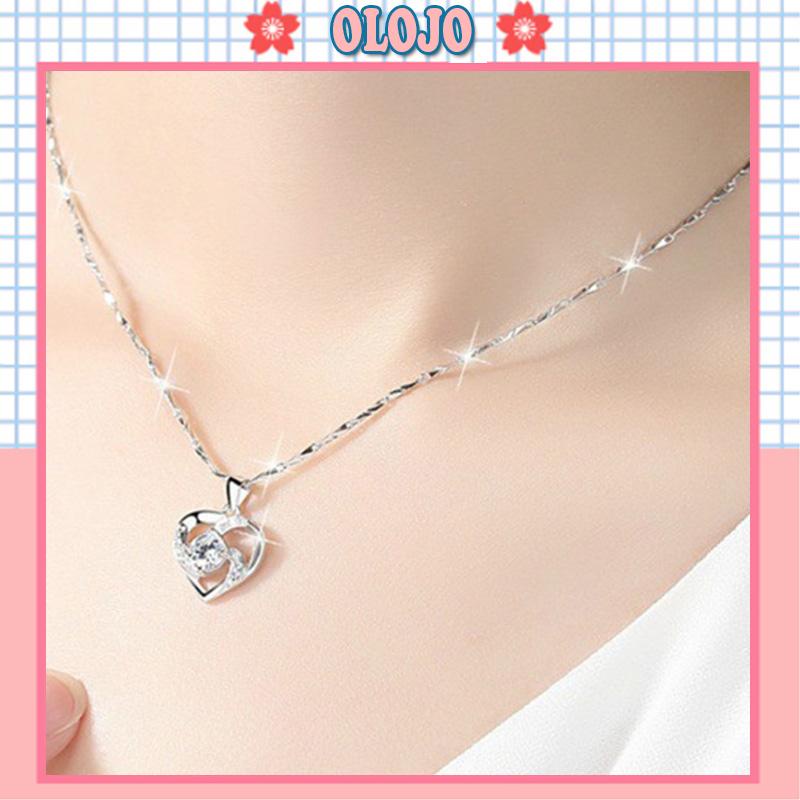 Vòng cổ Đính Đá Sapphire Hình Trái Tim Phong Cách Cổ Điển Thời Trang