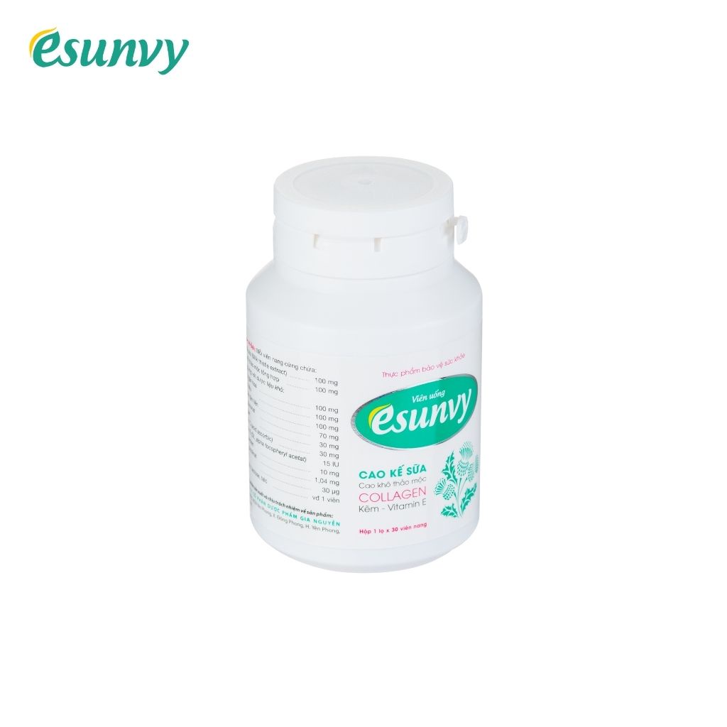 Viên Uống Esunvy Giúp Thanh Nhiệt Giải Độc, Giảm Mụn Trứng Cá, Hạn Chế Vết Thâm Hộp 30 Viên TTP006