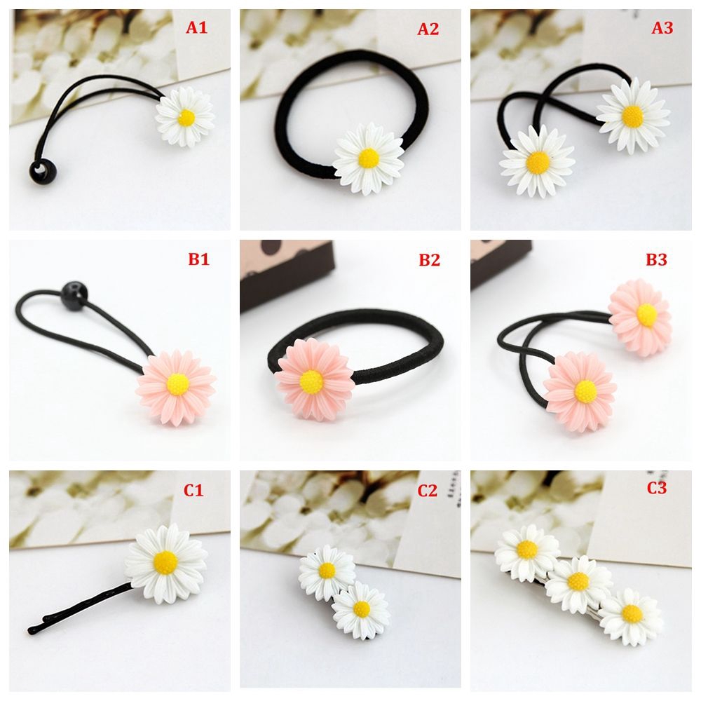 Set 2 Cột Tóc Hình Hoa Cúc Xinh Xắn Cho Nữ