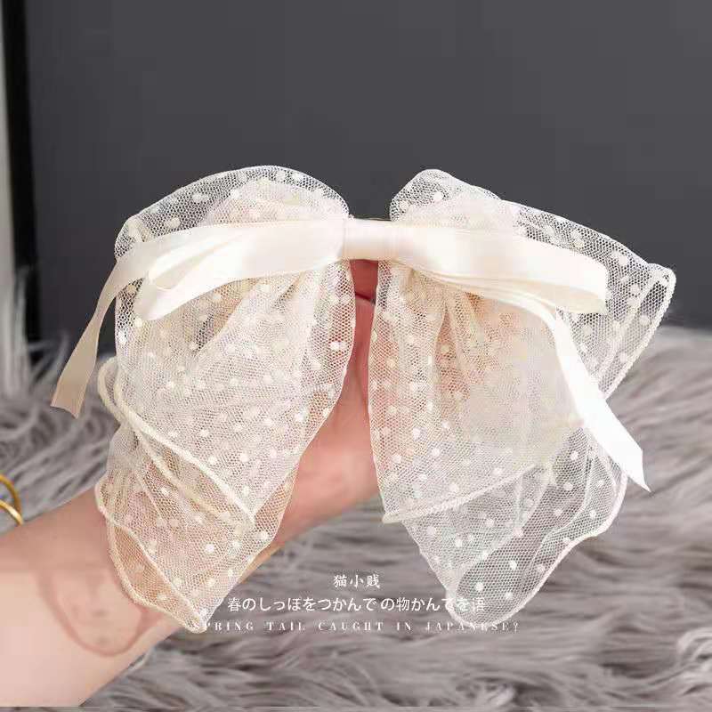 Japanese Sweet Lace Hair Clip New Mesh Big Bow Ribbon Hair Clip